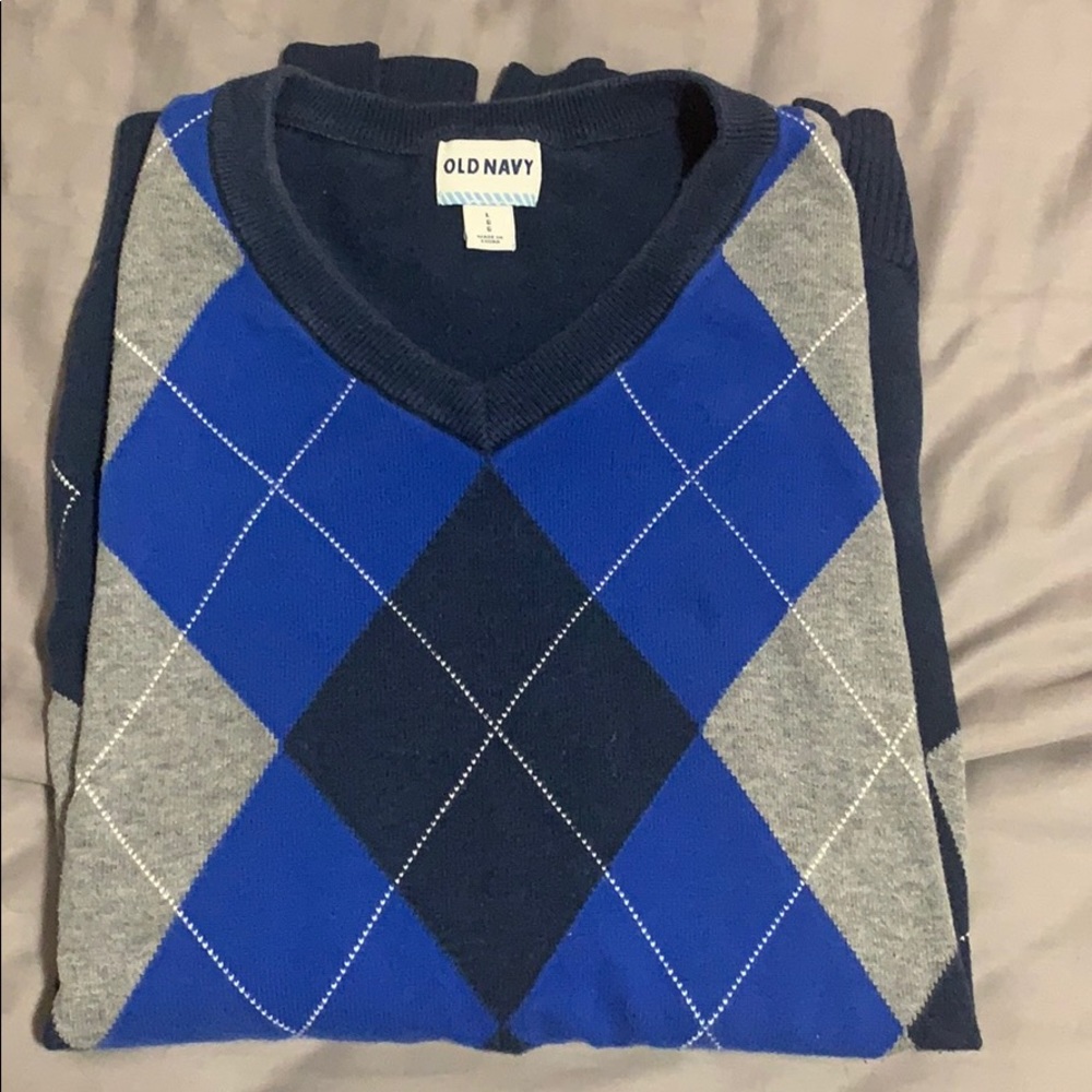 Old Navy Men’s Patterned Sweater Blue and Gray